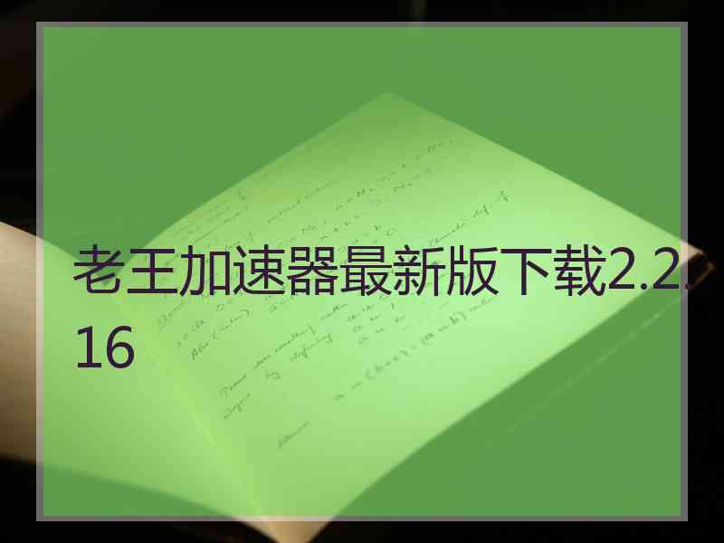 老王加速器最新版下载2.2.16