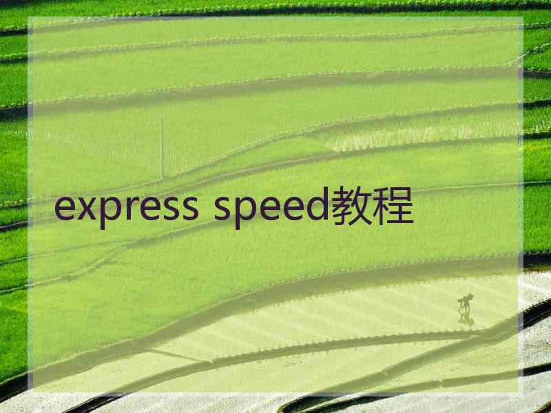 express speed教程