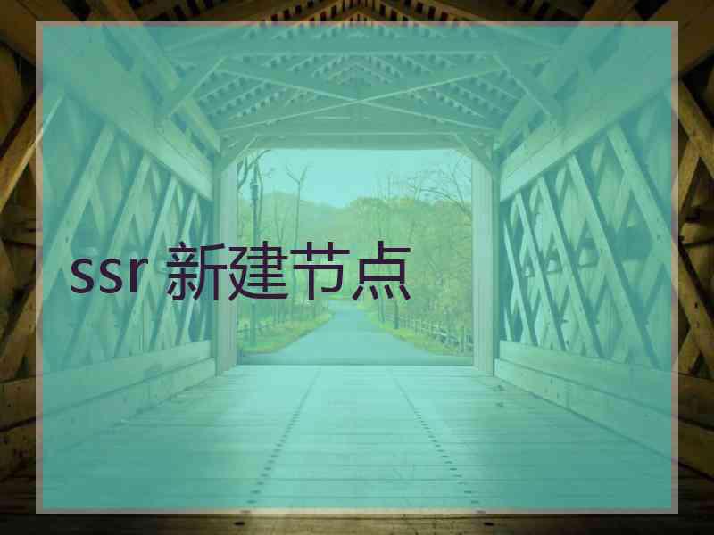ssr 新建节点