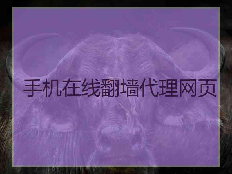 手机在线翻墙代理网页