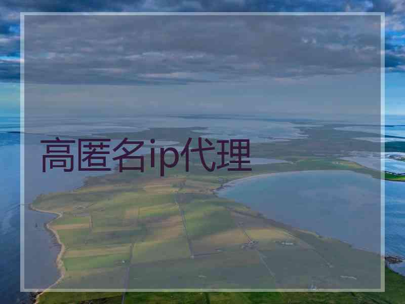 高匿名ip代理