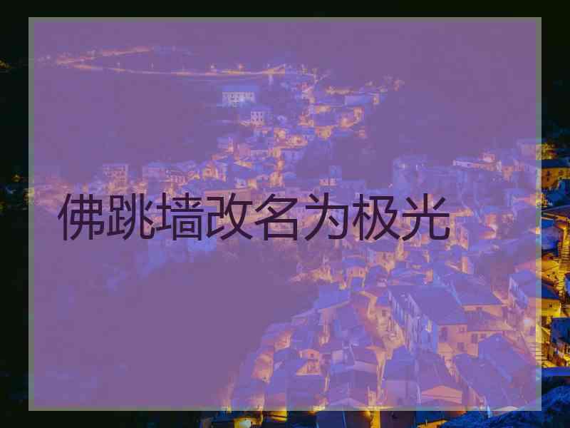 佛跳墙改名为极光