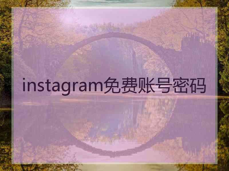 instagram免费账号密码