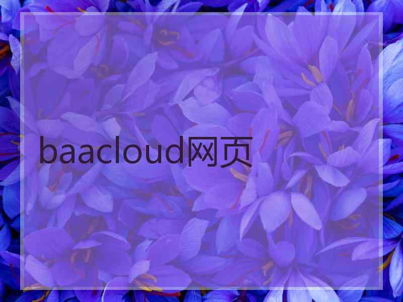baacloud网页