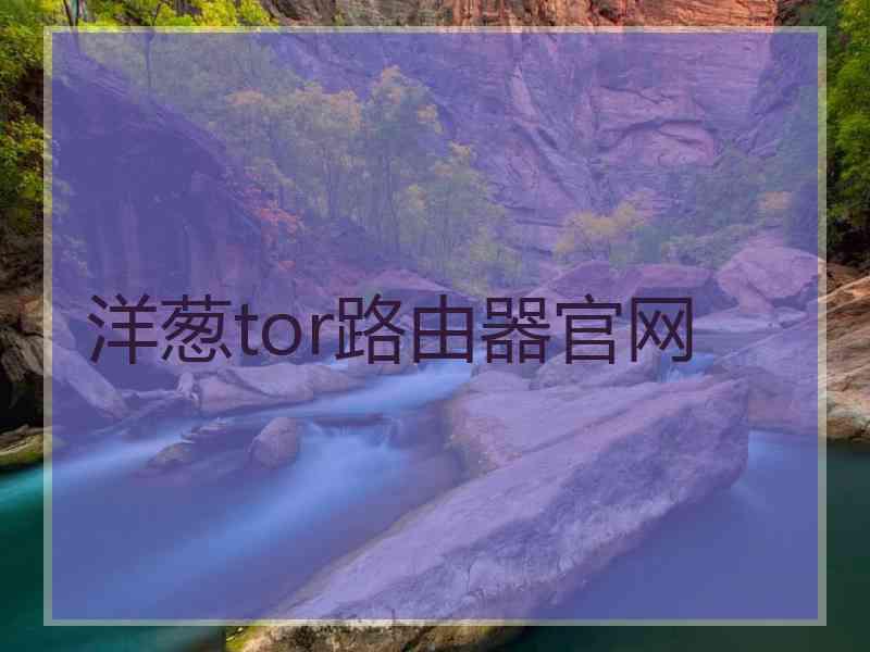 洋葱tor路由器官网