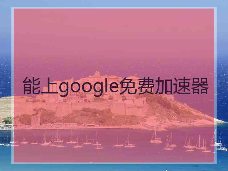 能上google免费加速器