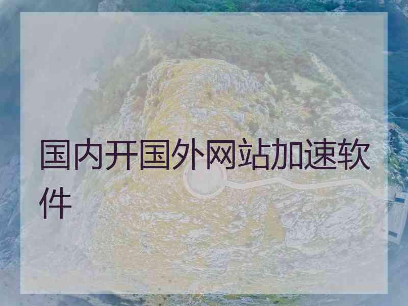 国内开国外网站加速软件