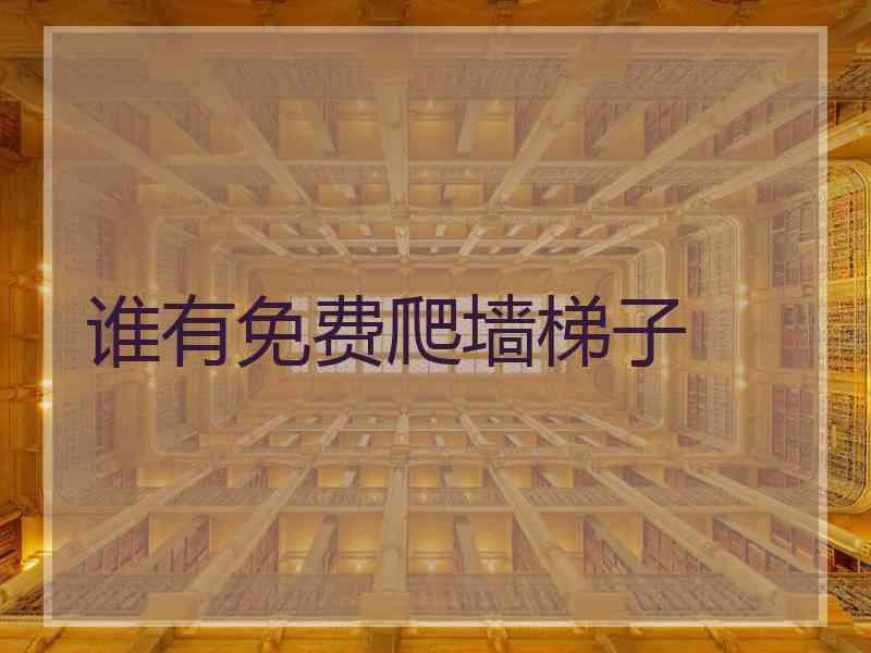 谁有免费爬墙梯子
