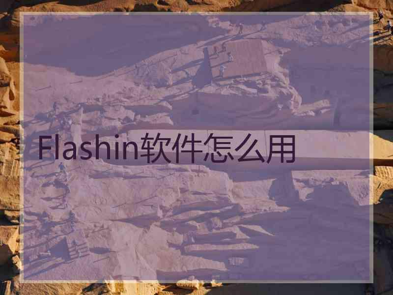 Flashin软件怎么用