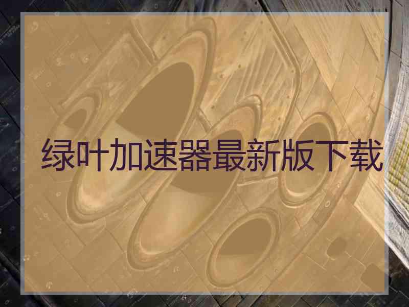 绿叶加速器最新版下载