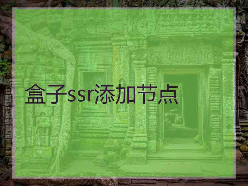盒子ssr添加节点