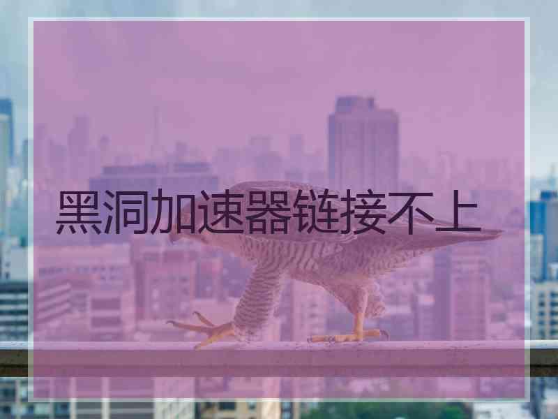 黑洞加速器链接不上