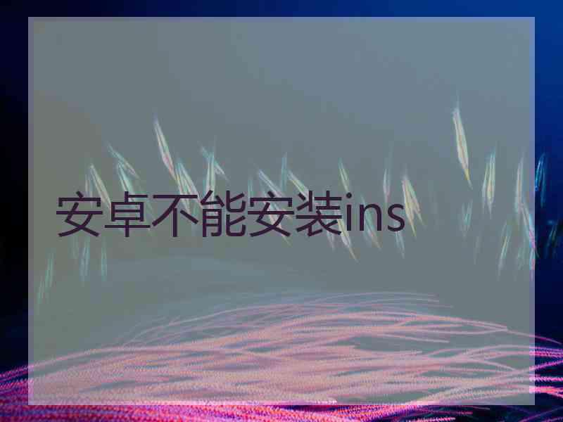 安卓不能安装ins