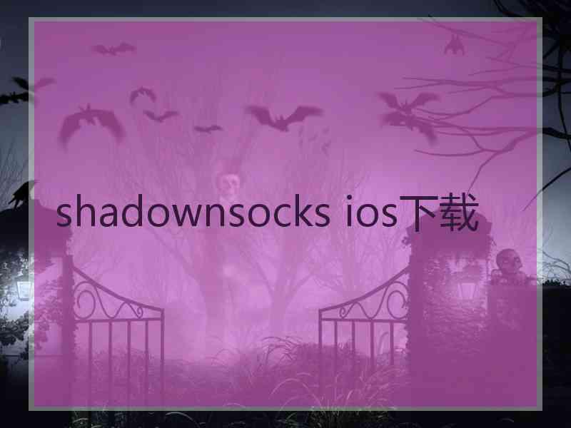shadownsocks ios下载