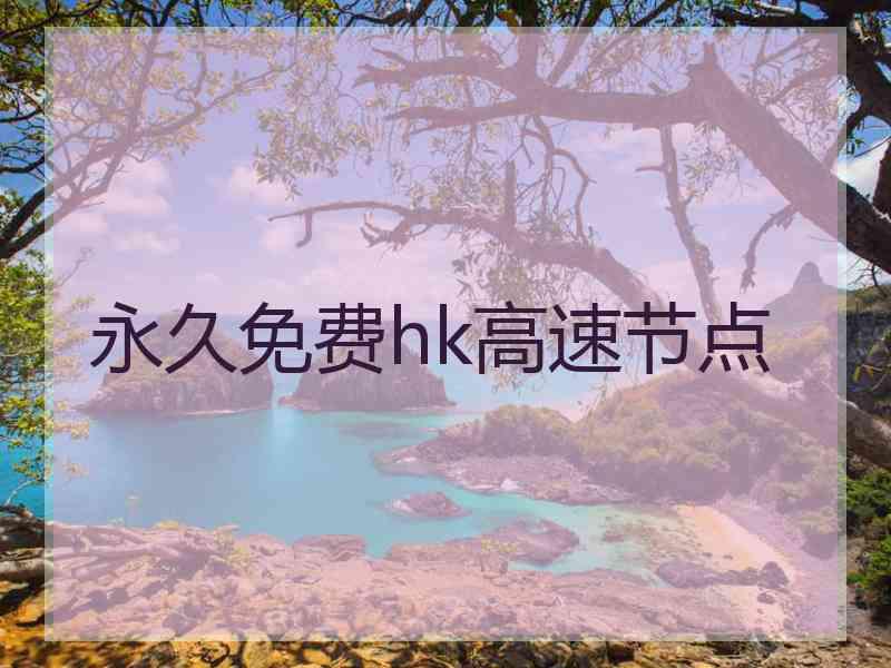 永久免费hk高速节点