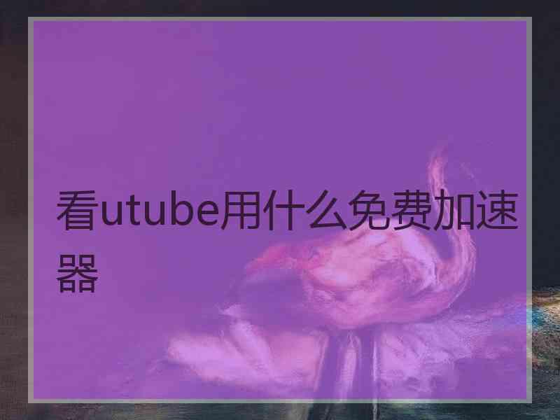 看utube用什么免费加速器
