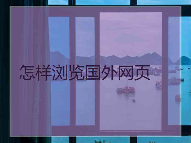 怎样浏览国外网页