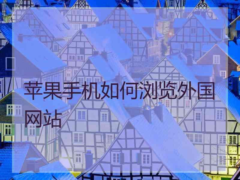 苹果手机如何浏览外国网站
