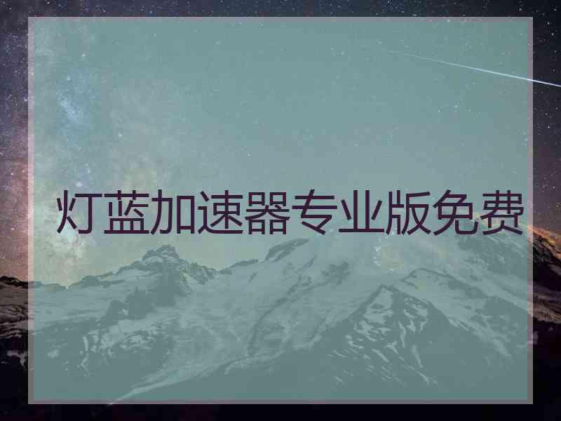 灯蓝加速器专业版免费