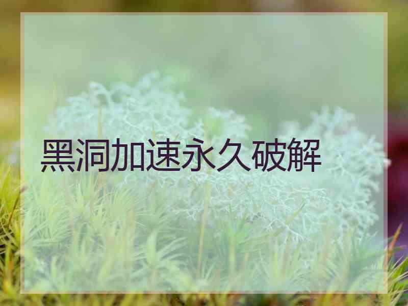 黑洞加速永久破解