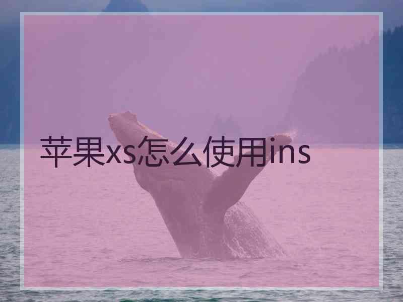 苹果xs怎么使用ins