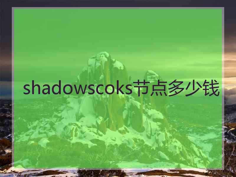 shadowscoks节点多少钱