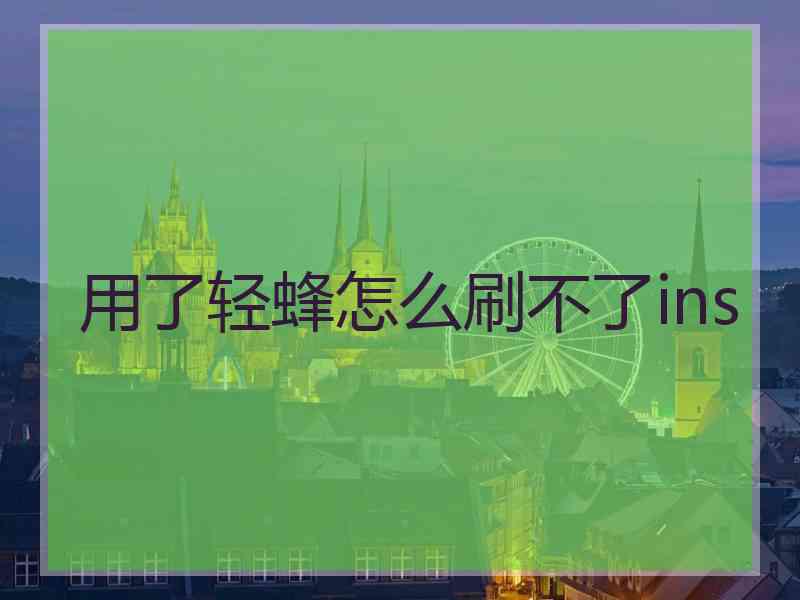 用了轻蜂怎么刷不了ins