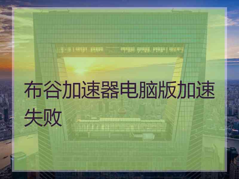 布谷加速器电脑版加速失败