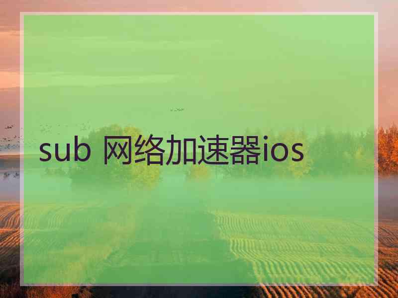 sub 网络加速器ios