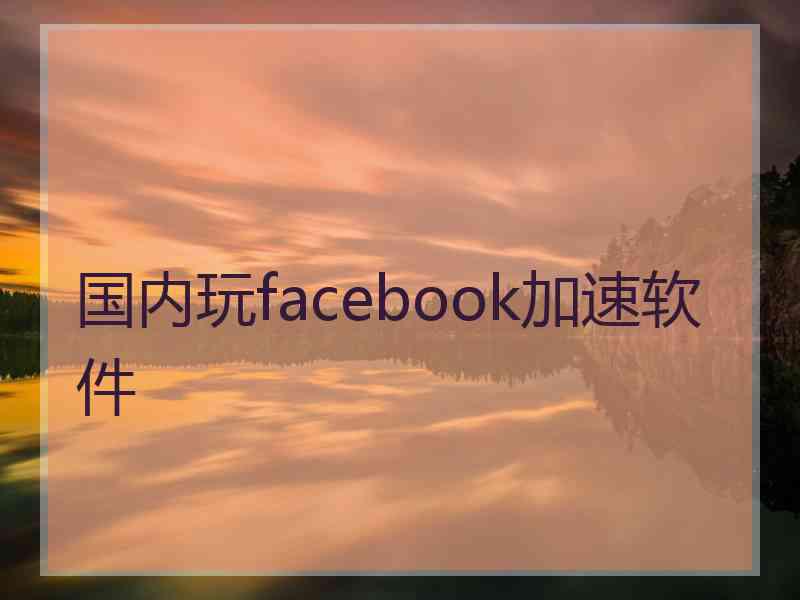 国内玩facebook加速软件