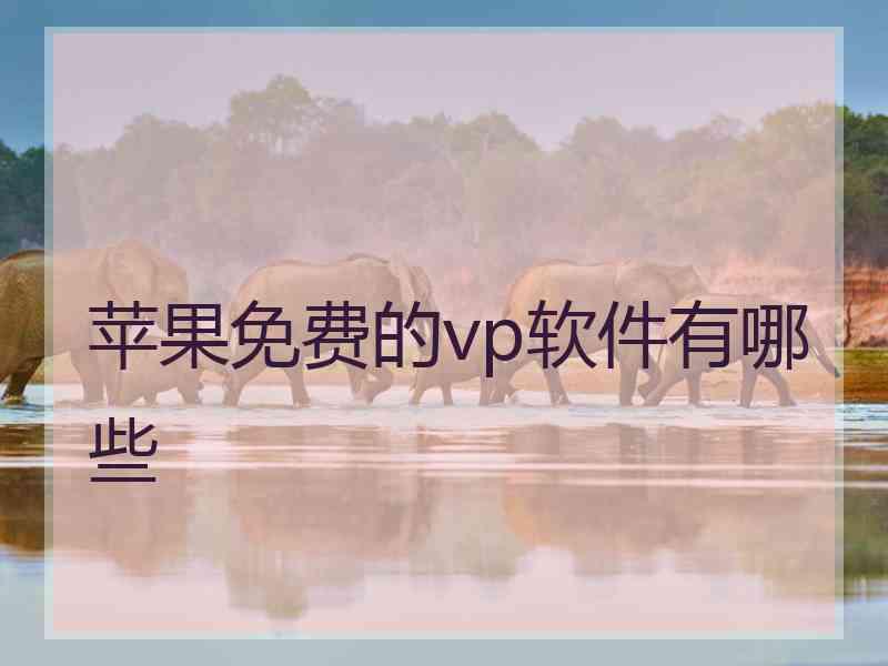 苹果免费的vp软件有哪些