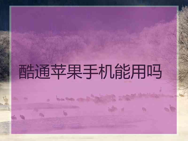酷通苹果手机能用吗