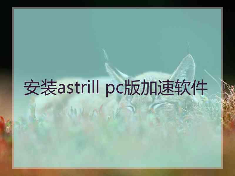 安装astrill pc版加速软件