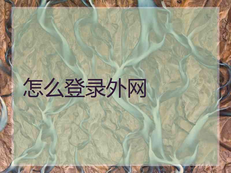 怎么登录外网