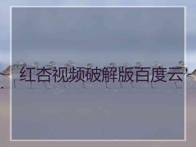 红杏视频破解版百度云