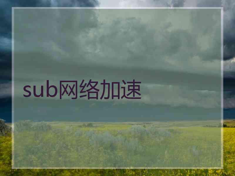sub网络加速