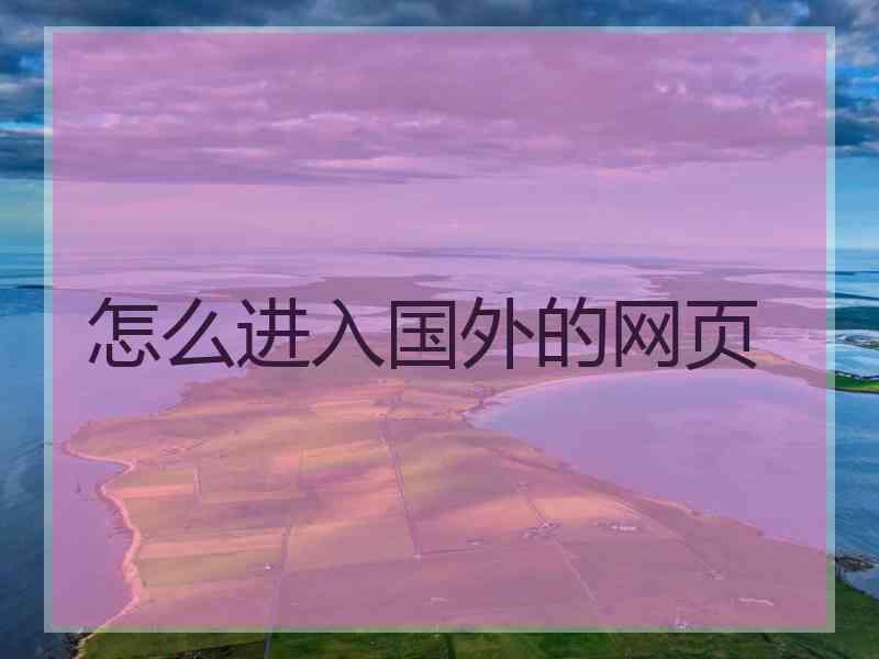 怎么进入国外的网页