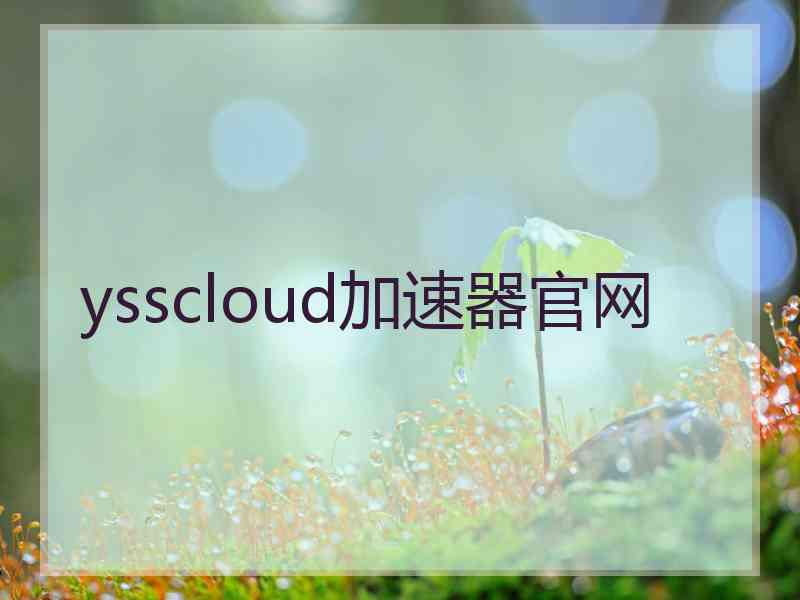 ysscloud加速器官网