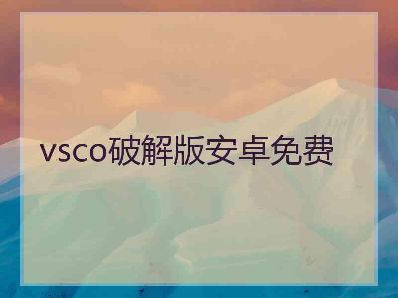 vsco破解版安卓免费
