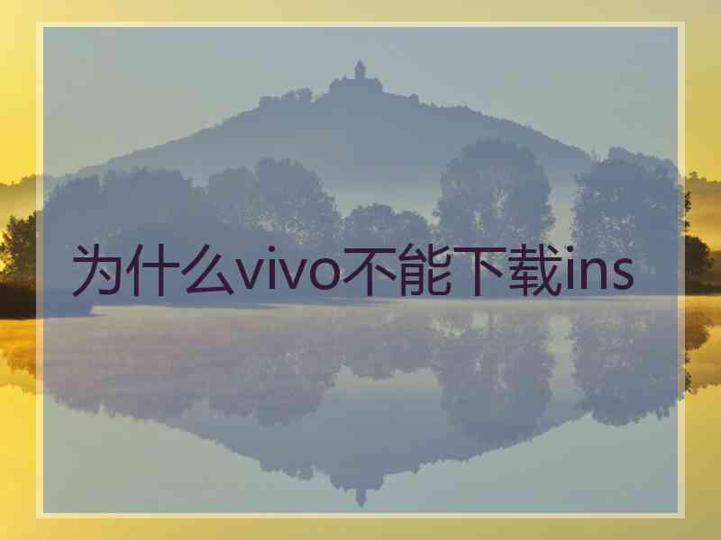 为什么vivo不能下载ins