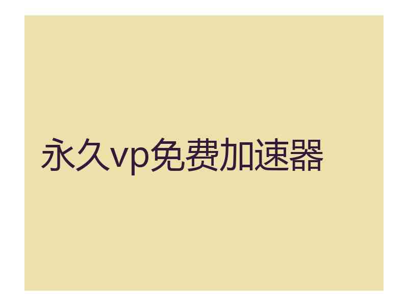 永久vp免费加速器