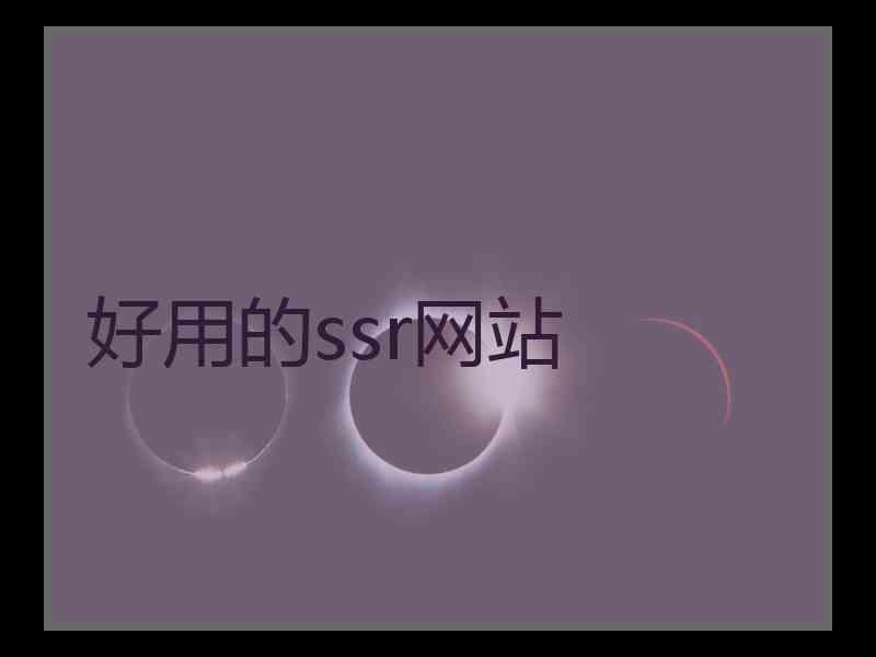好用的ssr网站