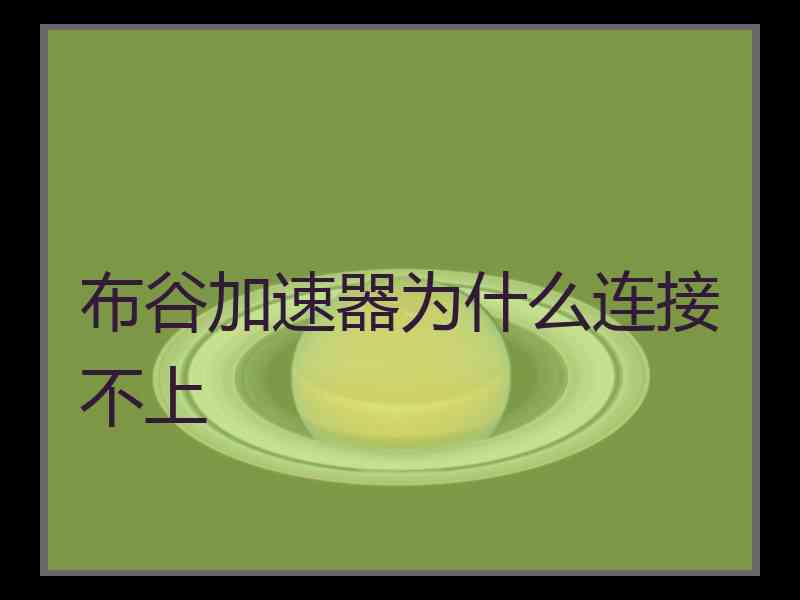 布谷加速器为什么连接不上