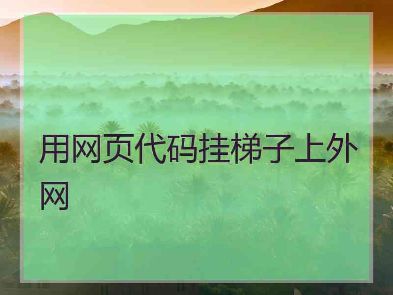 用网页代码挂梯子上外网