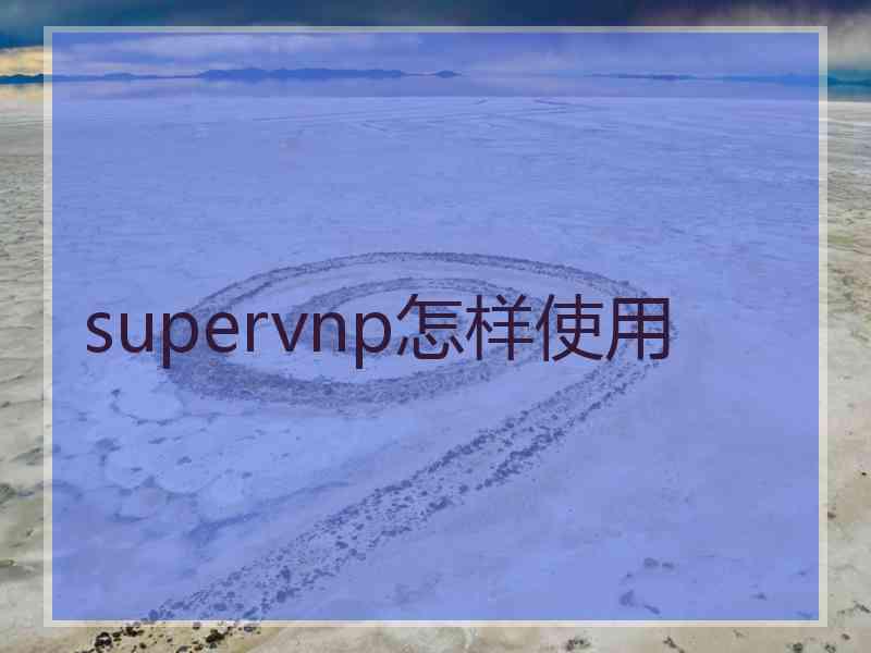 supervnp怎样使用
