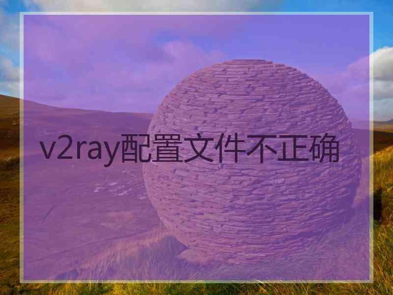 v2ray配置文件不正确