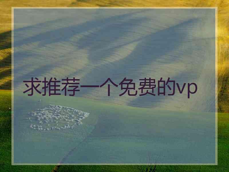求推荐一个免费的vp
