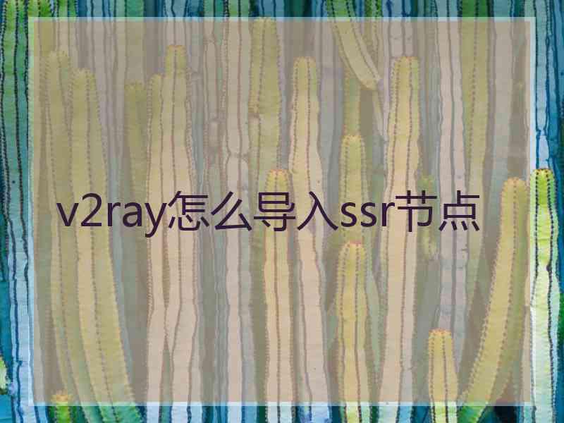 v2ray怎么导入ssr节点
