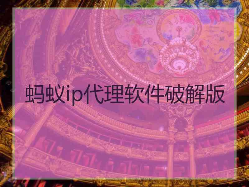 蚂蚁ip代理软件破解版