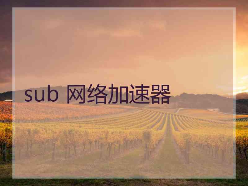 sub 网络加速器